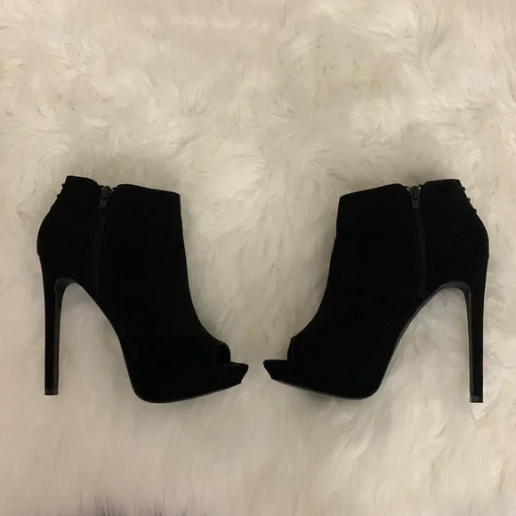 Mix No 6 - Black Suede Boot - 5 inch heel - Open Toe - Picture 4 of 9